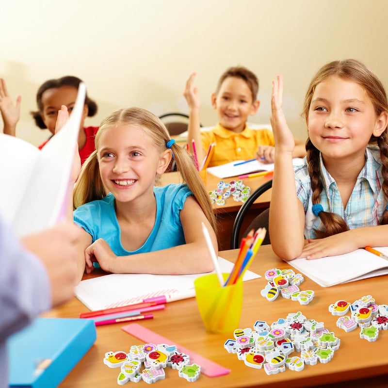 Yopyame 60PCS Spring Flower Butterfly Mini Eraser for Kids Bulk Assorted Novelty Tiny Pencil Eraser Cute Puzzle Eraser Desk Pet School Classroom Prize Student Homework Reward Gift Filling Party Favors - Image 5